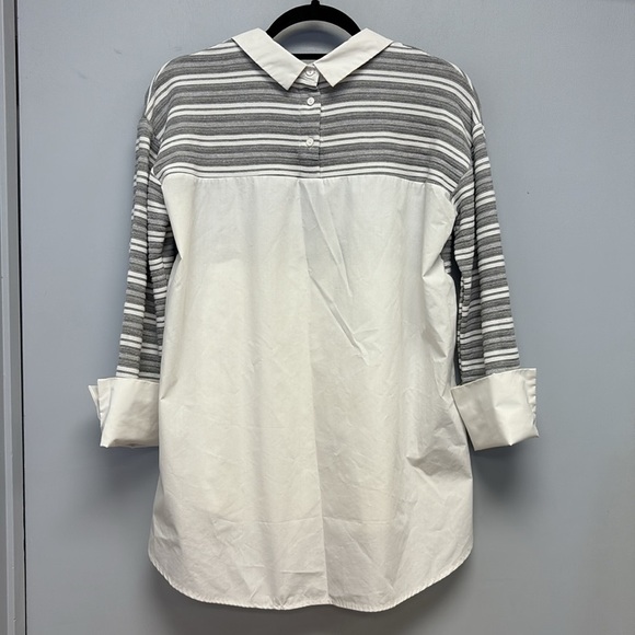 All:Row Layered Collared Blouse Pullover Knit Top Size Small - Picture 2 of 8